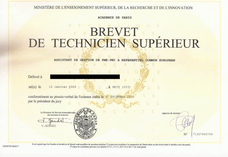 Diplômes authentiques